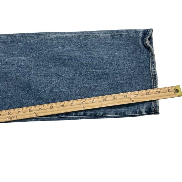 Express Conscious Edit Jeans Size 12 Long Relaxed Straight Low Rise Button Fly - Picture 15 of 16